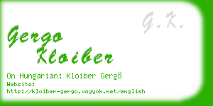 gergo kloiber business card